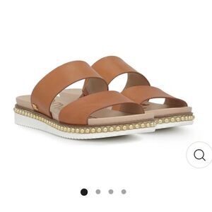 Sam Edelman Asha Slide Natural Buff brown leather slide sandals size 9